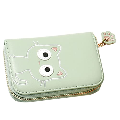 Beaupretty Katzen Geldbörse Multifunktionale Kleine Geldbörse mit Münzfach Kompakte Kartenhalter für Damen Dreifach Gefaltete Geldbörse Grün Praktische Aufbewahrung für Karten von Beaupretty