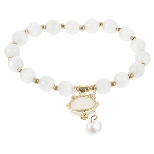 Beaupretty Katzenauge Steinarmband für Damen Bead Armband mit Anhänger Elastisches Design Vielseitig Tragbar für Geburtstagsgeschenke und Besondere Anlässe von Beaupretty