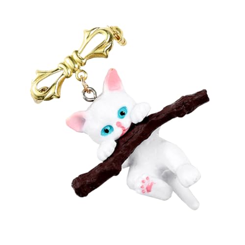 Beaupretty Katzenbrosche Resin und Legierung Modische Anstecknadel mit Baumzweig Design Langlebiges und Leichtes Accessoire für Kleidung Kreatives für Katzenliebhaber und Stilbewusste von Beaupretty