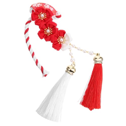 Beaupretty Haarnadel Im Japanischen Stil Hanfu-haarnadel Japanisches Geisha-kostüm Haarnadeln Mit Quasten Haarspange Mit -quaste Kopfschmuck Mit Quaste Mädchen Paar-clip Hochzeit Stoff von Beaupretty