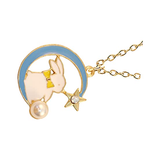 Beaupretty Kinderkette Mondhase aus Legiertem Leicht Hautfreundlich Süßer Cartoon Anhänger Langlebiger Kinderschmuck für Mädchen Modisch und Vielseitig Kombinierbar von Beaupretty