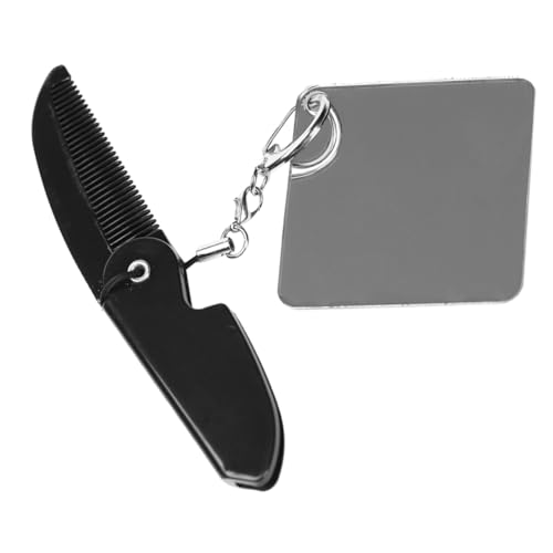Beaupretty Faltbarer Kamm Für Männer Reise-klappkamm Faltbarer Taschenkamm Mit Schlüsselanhänger Kleiner Quadratischer Spiegel Bartkamm Tragbarer Faltkamm von Beaupretty