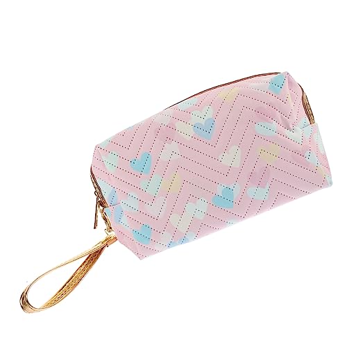 Beaupretty Kleine Aufbewahrungstasche Bleistiftbeutel Reiseetui Für Make-up-Pinsel Make-up-Beutel Make-up-Kosmetiktasche Make-up-Taschen Für Damen Aufbewahrungstaschen Pu-Leder Liebe Reisen von Beaupretty