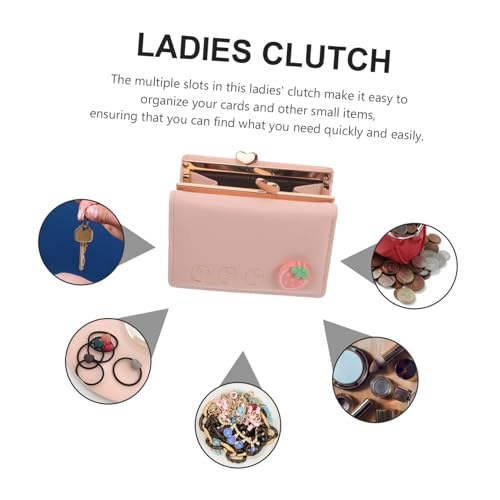 Beaupretty Kleine Damen Geldbörse PU Cartoon Mini Clutch mit Kreditkartenfächern Süßes Münzfach Portemonnaie für Outdoor Shopping und Reisen Handtasche für Frauen von Beaupretty