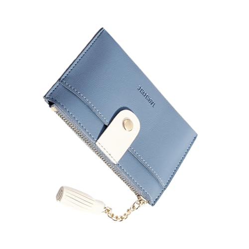Beaupretty Kleine Damen Geldbörse mit Reißverschluss PU Münzfach Modisches Kartenetui Leicht und Strapazierfähig als Portabler Zippered Holder in Blau von Beaupretty