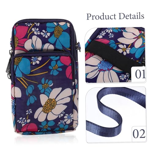 Beaupretty Kleine Damen Umhängetasche aus Robustem Nylon mit Floralem Muster Leichte Kompakte Smartphone Schultertasche Crossbody Geldbörse für Alltag Reise und Shopping von Beaupretty