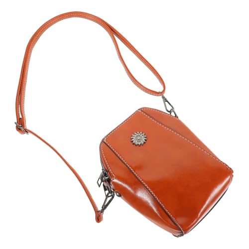 Beaupretty Kleine Handytasche Damen PU Crossbody Umhängetasche mit Struktur Mini Geldbörse Handtasche für Smartphone und Essentials Braun von Beaupretty