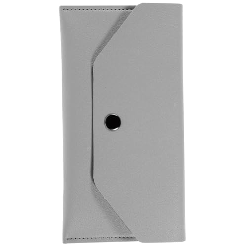 Beaupretty Kleine PU Geldbörse Damen mit Reißverschluss Multifunktionale Brieftasche für Münzen Karten und Bargeld Schlichte Kosmetiktasche in Hellgrau Organisator für Alltag und Reisen von Beaupretty