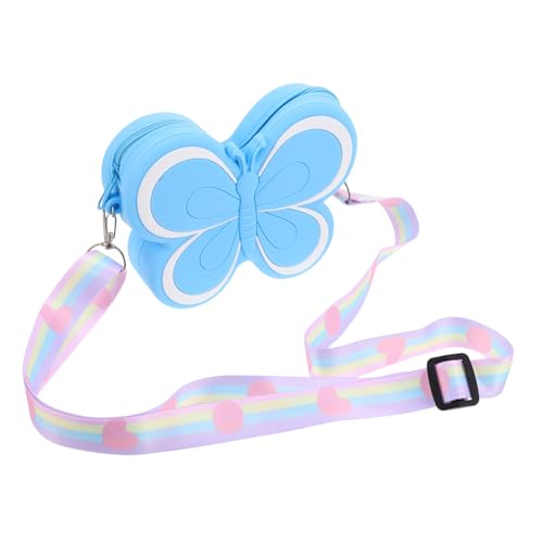 Beaupretty Kleine Schmetterlings geldbörse für Mädchen Niedliche Silikon münztasche Kompakte Crossbody Mini Umhängetasche Modische Schultertasche für Kleinkinder und Junge Mädchen von Beaupretty