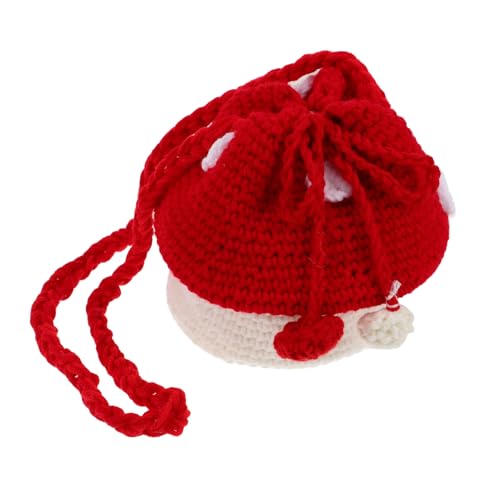 Beaupretty Kleiner Handgemachter Pilz Umhängetasche Für Mädchen Niedliche Stricktasche Für Alltag Für Shopping Reisen Und Schule Rote Cartoon Tasche von Beaupretty