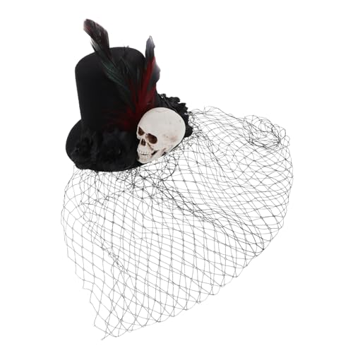 Beaupretty Kleiner Mit Schleier Und Federn Vintage Mesh Hut Für Halloween Partyhauben Für Damen Cosplay-kopfbedeckung Mini Tea Party Mützen von Beaupretty