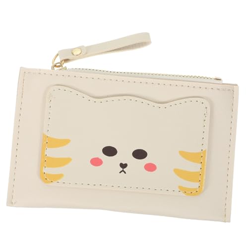 Beaupretty Kleingeldbörse Damen mit Reißverschluss Kleine Geldbörse mit Mehreren Kartenfächern Praktischer Schlüsselanhänger Geldbeutel für Alltag und Reise Weiß von Beaupretty