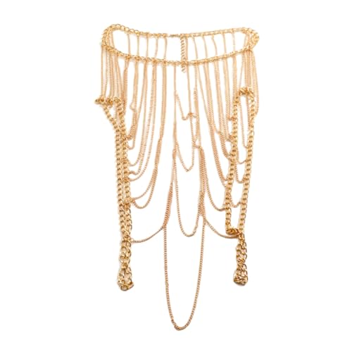 Beaupretty Körperkette für Damen Mehrlagige Metallkette mit Quasten für Strandpartys Festivals und Nachtclubs Perfekter Körperschmuck für Besondere Anlässe von Beaupretty