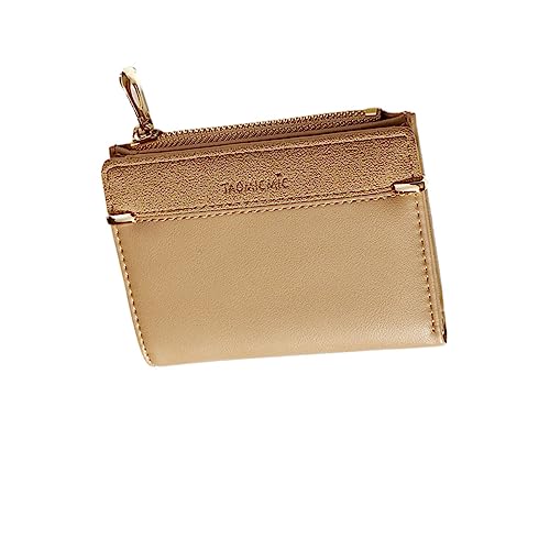 Beaupretty Kompakte Damen Geldbörse Multifunktionale PU Geldtasche mit Reißverschluss Stylischer Karten und Münzhalter Milchtee Farbe für Alltag und Reisen von Beaupretty