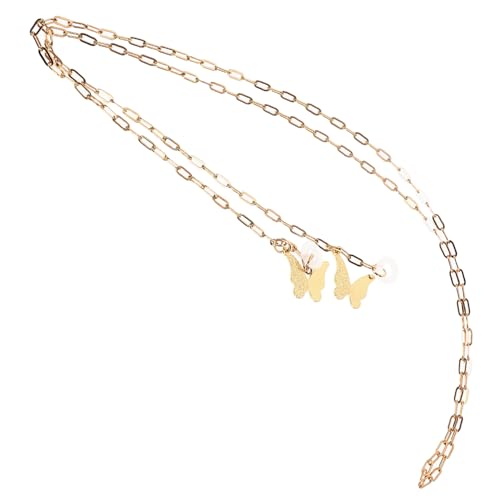 Beaupretty Kopfhörer Kettenband mit Schmetterlingsdekoration Anti Verlust Kette Metall Tragbar für Frauen und Mädchen Geeignet für Kabellose Kopfhörer von Beaupretty