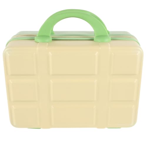 Beaupretty Kosmetikkoffer Reise Tragbarer Make Up Organizer Mini Hartschalen Koffer für Damen Leicht und Multifunktional für Make Up Schmuck und Zubehör und Praktisch Gelb Grün von Beaupretty