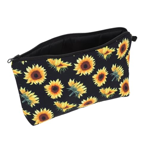 Beaupretty Kosmetiktasche Mit Sonnenblumenmotiv Retro-Stil Waschbeutel Aufbewahrungsbeutel Für Damen Robust Und Wiederverwendbar von Beaupretty