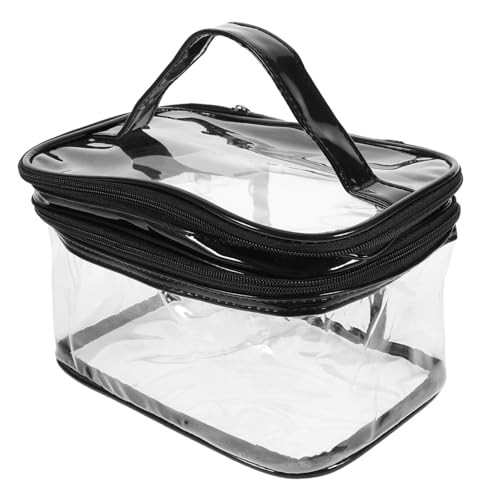 Beaupretty Doppelter Kosmetik Organizer Transparentem Große Kapazität Für Make-up Und Toilettenartikel Praktische Reise-Kosmetiktasche Mit Reißverschluss Und Tragegriff Für Damen Und von Beaupretty