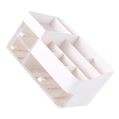 Kosmetische Aufbewahrungsbox Kosmetikvitrine Lippenstift-pinselhalter Parfümorganisatoren Organizer Für Make-up-organizer Auf Der Arbeitsplatte Bürstenhalter Pflege Plastik Weiß von Beaupretty