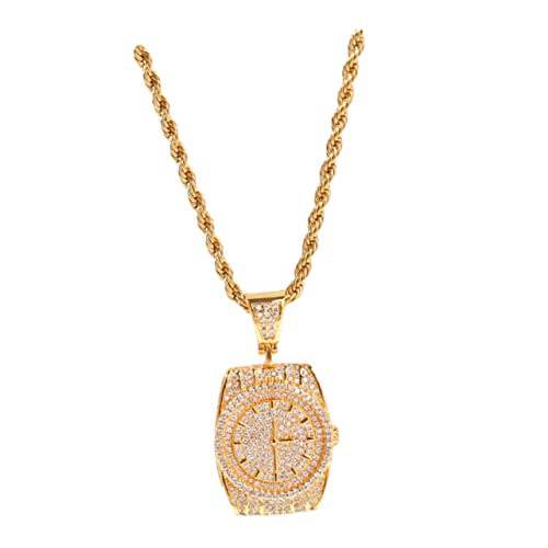 Beaupretty Kreative Hip Hop Anhänger Halskette mit Glänzendem Goldene Dreifachkette für Hip Hop Perfektes für Freunde von Beaupretty