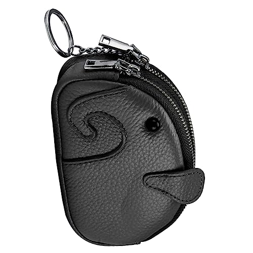 Beaupretty Kreativer Cartoon Münzbeutel für Damen Kompakte Geldbörse PU Kunstleder mit Schlüsselanhänger für Aufbewahrung von Münzen und Lippenstiften Schwarz für Alltag und Ausflüge von Beaupretty