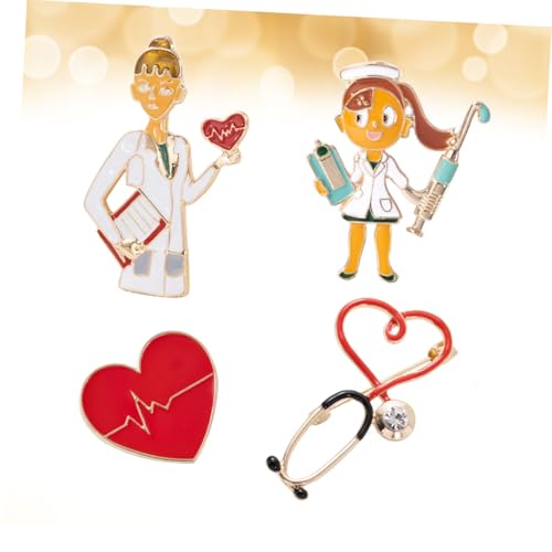 Beaupretty Kreatives Herz broschen Arzt und Krankenschwester Motiven Modische Anstecknadeln für Kleidung und Taschen Langlebige Party broschen Geschenk für Pflegekräfte und Mediziner von Beaupretty
