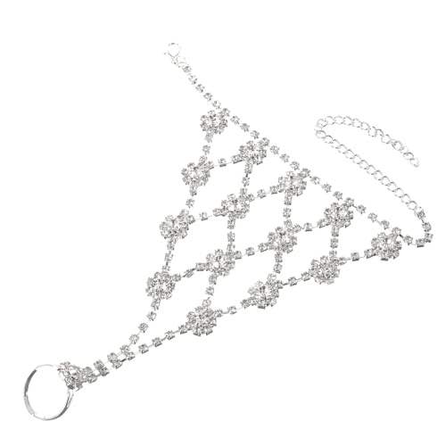 Beaupretty Kreis Schmetterling Fußring Strass Ring Armband Kettenringe Für Frauen Armband Handkette Armband Ring Handkettenringe Armbänder Armband Ringe Für Frauen Handarmband Kupfer von Beaupretty