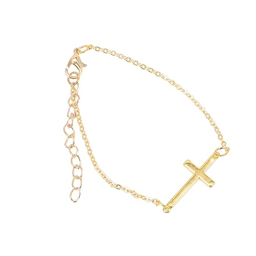 Beaupretty Kreuzarmband Goldener Kette für Damen Elegantes Schmuckstück mit Einzigartigem Kreuzdesign für Partys und Alltag Leicht und zu Tragen von Beaupretty