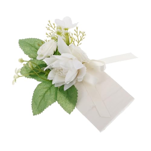 Beaupretty 1stücke Künstliche Hochzeitsrosen Corsage Für Braut Und Bräutigam Handgefertigte Ansteckblume Mit Eleganter Gestaltung Für Hochzeiten Und Abschlussbälle Weiße Blume von Beaupretty