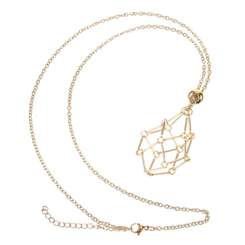 Beaupretty Kupfer Kristallsteinhalter Halskette Verstellbarer Kristallkäfig Anhänger Schmuck DIY Schmuckzubehör für Herren und Damen Langlebiger Kupferanhänger Leichter Steinhalter mit von Beaupretty