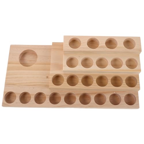 Beaupretty Lagiger Holzständer für Ätherische Öle Eleganter Duftölhalter mit Löchern Aromatherapie Flaschen Organizer für Zuhause Yoga Studio Beauty Salon Platzsparendes Aufbewahrungsregal von Beaupretty