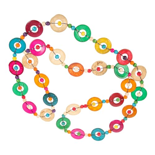Beaupretty Lange Boho Kette Damen mit Kokosnussschale Anhänger Handgefertigt Fein Verarbeitet Modische Ethno Halskette für Alltag Party Urlaub und Strand Geeignet von Beaupretty