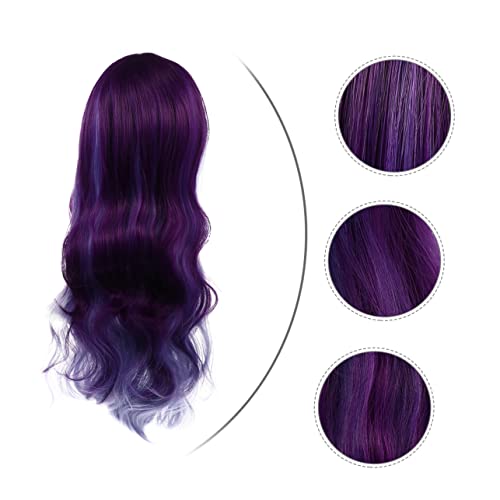 Beaupretty Lange Lockige Perücke für Damen Gradientenfarbige Kunsthaarperücke mit Modischem Design für Cosplay Partys Alltagsstil Komfortabel Einfach von Beaupretty