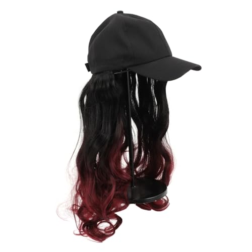 Beaupretty Lange Lockige Perücke mit Hut Einteiliges Haarteil Damen Synthetische Haarverlängerung Natürliche Langlebig Modisch von Beaupretty