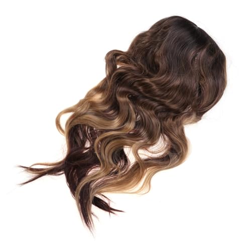 Beaupretty Lange Lockige Synthetische Perücke Damen Cosplay Haarteil mit Netz Mittellanger Seitenscheitel Atmungsaktiv Dehnbar und Hautfreundlich für Fasching Party und Alltag von Beaupretty