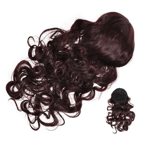 Beaupretty Lange Wellige Perücke für Frauen Hitzebeständige Synthetische Fasern Atmungsaktiv Natürlicher Look Komfortabel Vielseitig Stylbar für Cosplay Kostümparty und Alltag Rotbraun von Beaupretty