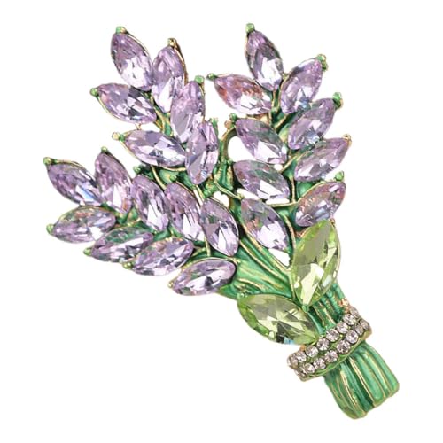 Beaupretty Lavendel Blumenbrosche für Damen Anstecknadel mit Strasssteinen Modisches Accessoire für Kleidung Hüte und Kleider Hochwertige Brosche für Besonderen von Beaupretty