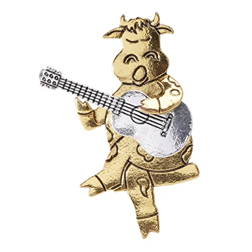 Beaupretty Legierung Brosche Vintage Stil Kleine Cattle Gitarre Anstecknadel für Kleidung Taschen Dekoration Verschleißfeste Textur für Freunde und Familie von Beaupretty