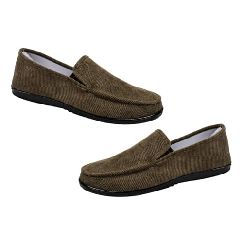 Beaupretty Leichte Atmungsaktive Herrenschuhe mit Weicher Sohle Flexibler PU Laufsohle Bequeme Freizeitschuhe für Ganzjähriges Tragen bei Joggen Gehen und Alltag Slip Sneaker in Dunkelgrün von Beaupretty