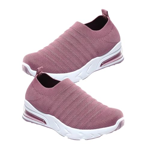 Beaupretty Leichte Atmungsaktive Laufschuhe Damen mit Dicker Sohle rutschfest Luftdurchlässiges Mesh obermaterial Stabile Fersenkonstruktion für Sommer Training und Alltagsspaziergänge von Beaupretty