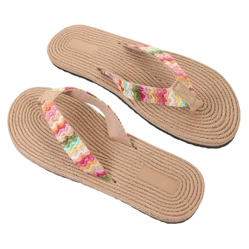 Beaupretty Leichte Damen Flip flops mit Imitationsstroh Rutschfeste Sandalen für Strand und Alltag Flache Bequeme Sommerschuhe Passend zu Jeans Röcken Shorts Modisch und Vielseitig Beaupretty Leichte Damen Flip flops mit Imitationsstroh Rutschfeste Sandalen für Strand und Alltag Flache Bequeme Sommerschuhe Passend zu Jeans Röcken Shorts Modisch und Vielseitig von Beaupretty