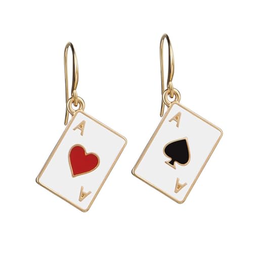 Beaupretty Leichte Dangle Ohrringe Damen Vergoldete Pokerkarten Tropfen Ohrstecker Modischer Schmuck für Alltag und Besondere Anlässe Geschenkidee für Frauen von Beaupretty