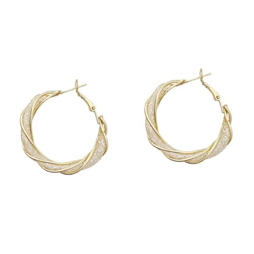 Beaupretty Leichte Minimalistische Creolen Ohrringe Damen Filigrane Gedrehte Hohlkreis Designs Zarte Ohrschmuck für Frauen Accessoires für Alltag Arbeit und Party von Beaupretty