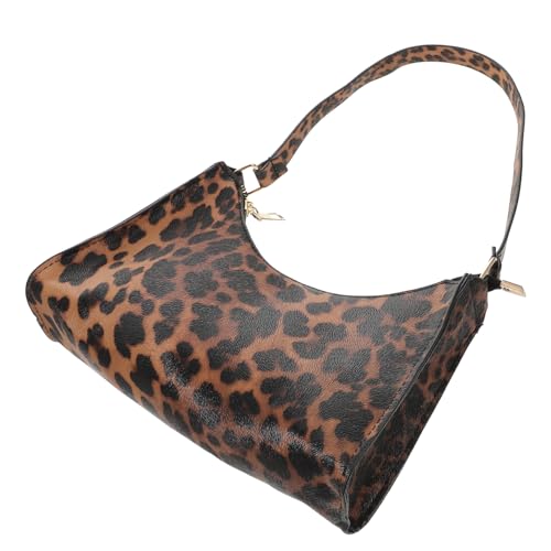 Beaupretty Leopard Print PU Schultertasche Damen Handtasche mit Reißverschluss Vielseitige Clutch und Armpittasche für Alltag für Freundin Mutter Tochter von Beaupretty