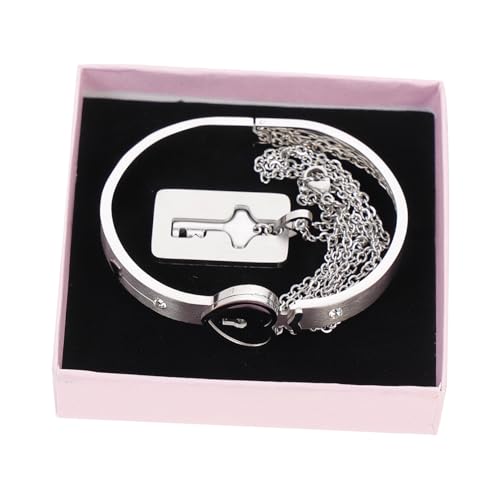 Beaupretty Liebesarmband und Schlüsselanhänger Silberfarbenes Schmuck mit Passender Halskette und Armband für Damen und Herren als von Beaupretty