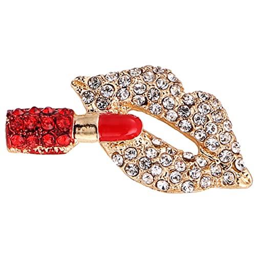 Beaupretty Lippenstift Brosche Anstecknadel mit Strass für Damen Pin im Lippen Design für Kleidung Hüte und Rucksäcke Langlebig und Dekorativ von Beaupretty