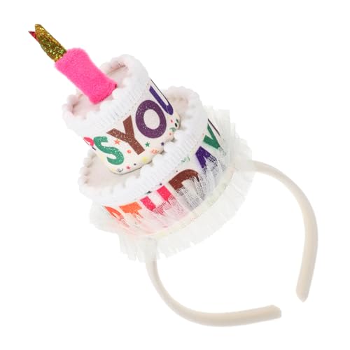 Beaupretty Lustiges Geburtstags Haarband mit Weiß Rosafarbenem Kuchenmotiv Leichtes Party Kopfschmuck für Mädchen Foto Requisite Geeignet für Geburtstagsfeiern und Kostümpartys von Beaupretty