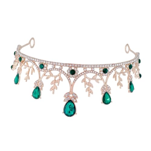 Beaupretty Luxuriöse Braut Tiara Stirnband mit Funkelnden Strasssteinen Eleganter Haarschmuck für Hochzeit Brautjungfern Abschlussball und Festliche Anlässe Komfortabel und Langlebig Grün von Beaupretty