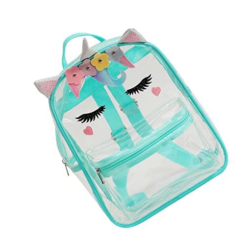 Beaupretty Mädchen Klarer Einhorn Rucksack Süßer Cartoon Rucksack für Transparentes Design für Schule und Freizeit Langlebiges Kunststoffmaterial mit Ausreichend Stauraum von Beaupretty