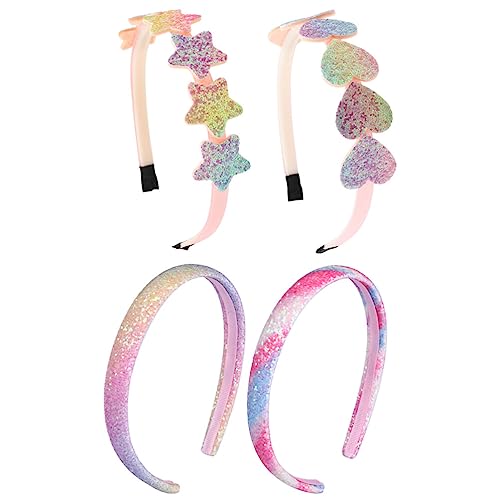 Beaupretty Kinder Stirnband Mädchen-Stirnband Mit Glitzer 4 Stück Kinder-Stern-Stirnbänder Süßes Haarband Glitzerndes Stirnband Mit Pailletten Kleinkind-Stirnband Kinder-Haar-Accessoires von Beaupretty